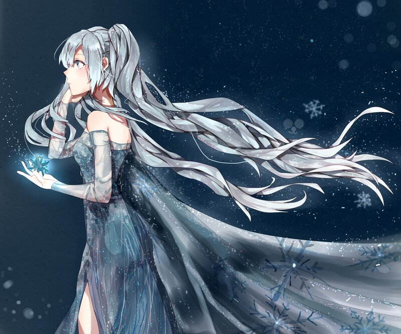 Silver-haired Girl with Snowflake
