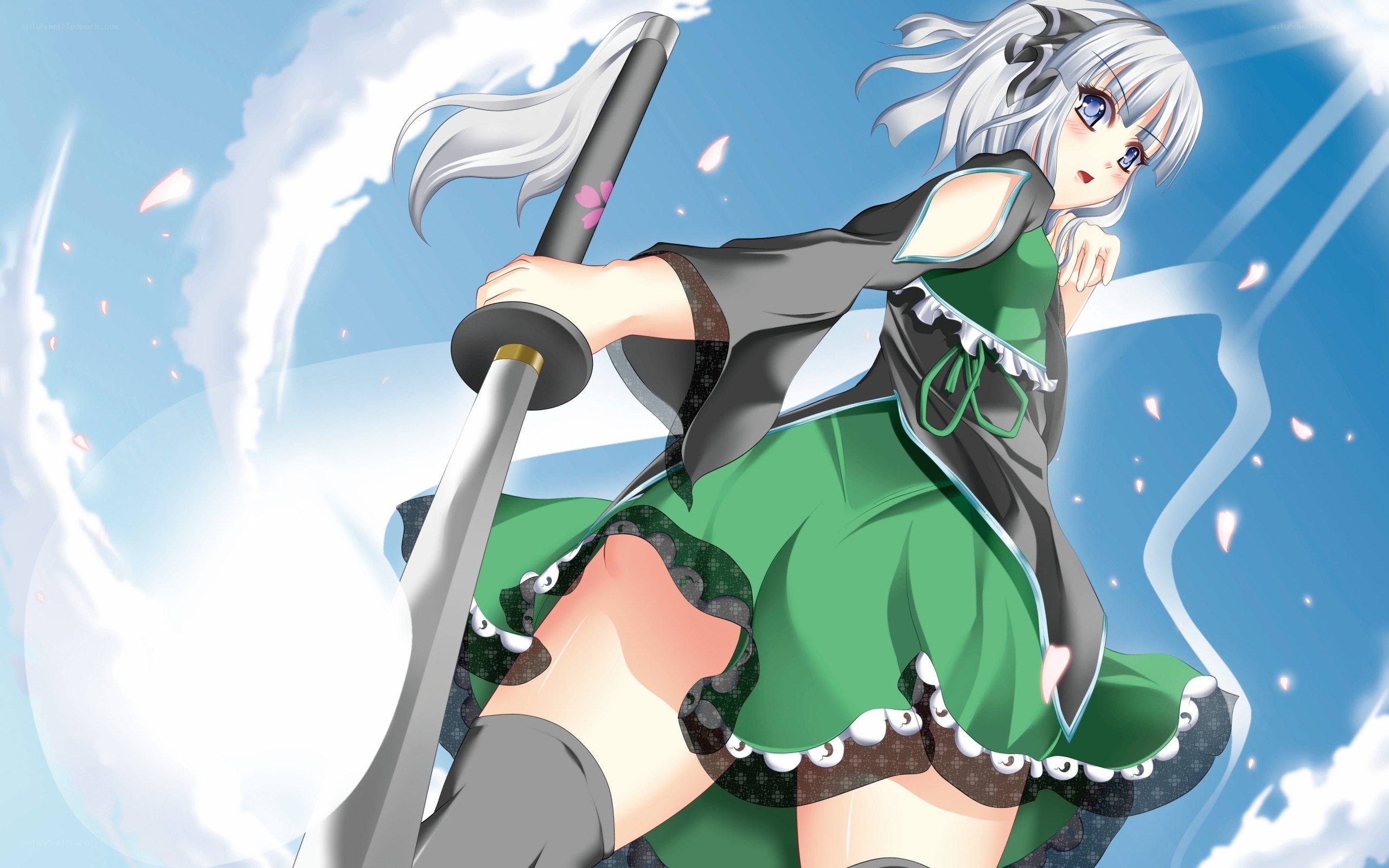 silver-haired girl with sword