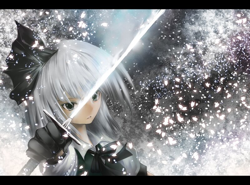 silver-haired girl with sword