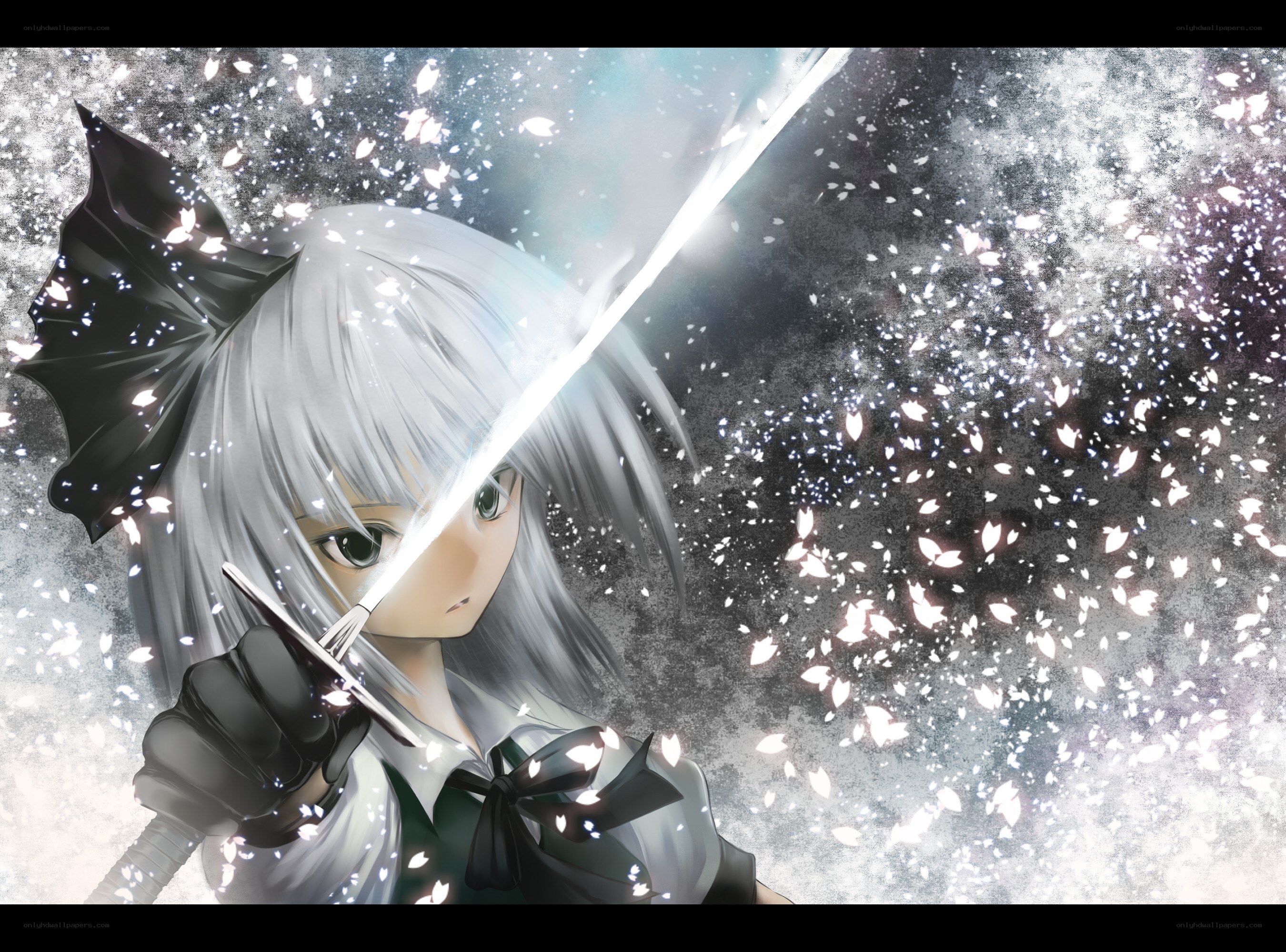 silver-haired girl with sword