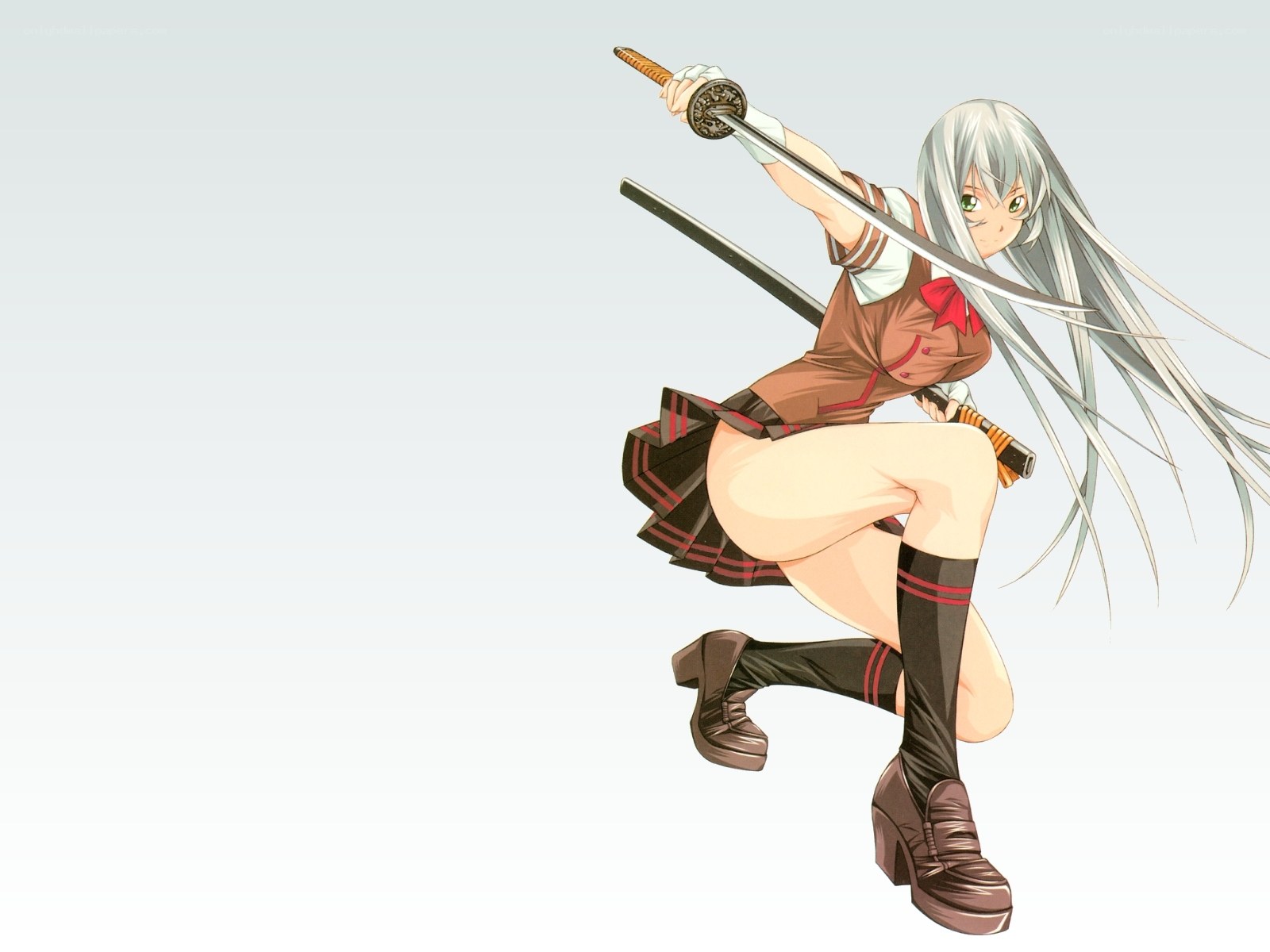 silver-haired girl with sword