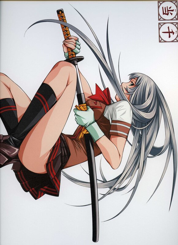 silver-haired girl with sword