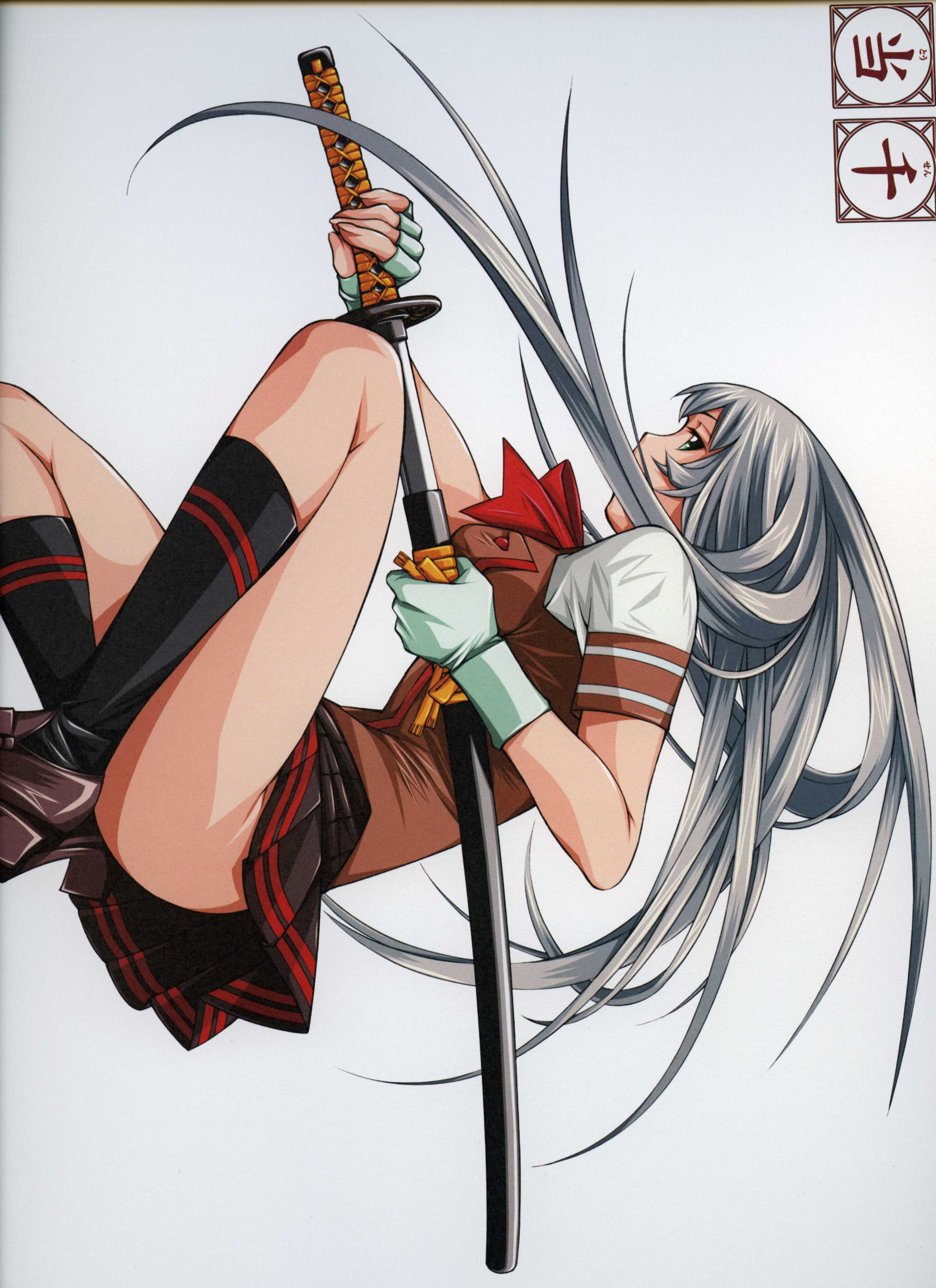 silver-haired girl with sword