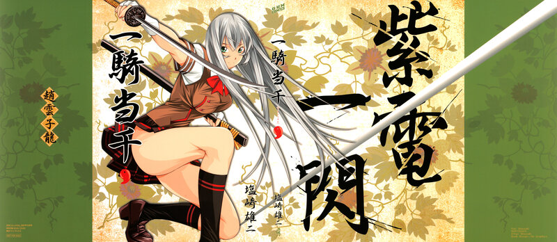 Silver-haired Girl with Sword — Green, Dramatic