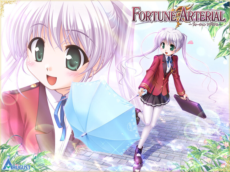 Silver-haired Girl with Umbrella — White, Cheerful
