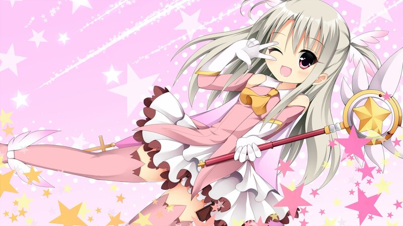 Silver-haired Girl with Wand — Pink