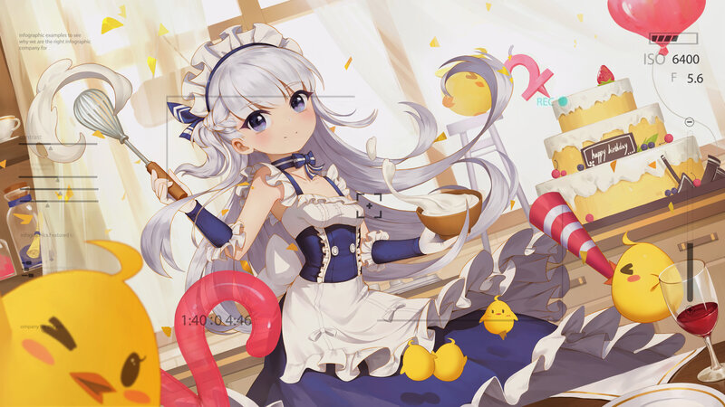Silver-haired Girl with Whisk
