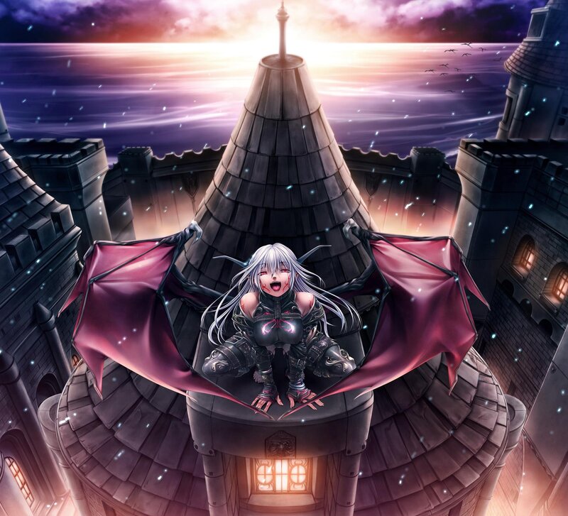 Silver-haired Girl with Wings — Purple