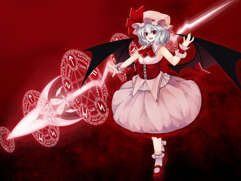 Silver-haired Girl with Wings — Red, Dramatic, Anime