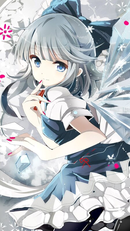 Silver-haired Girl with Wings — White, Calm