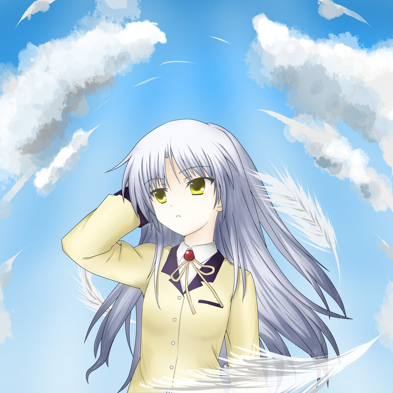 silver-haired girl with yellow eyes