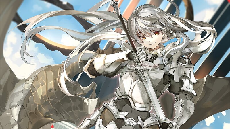 Silver-haired Knight with Sword — White
