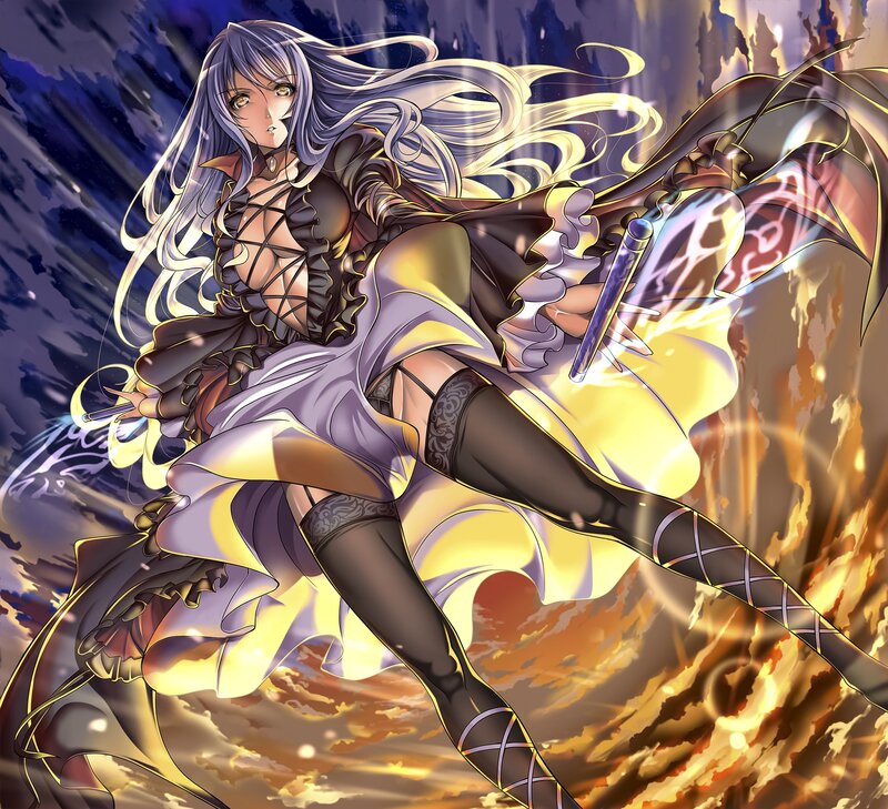 silver-haired mage in battle