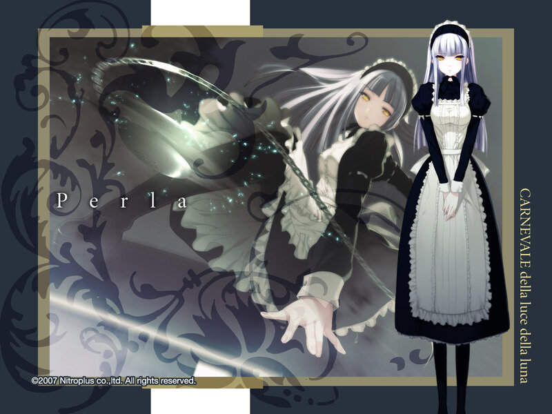 Silver-haired Maid Character — Black