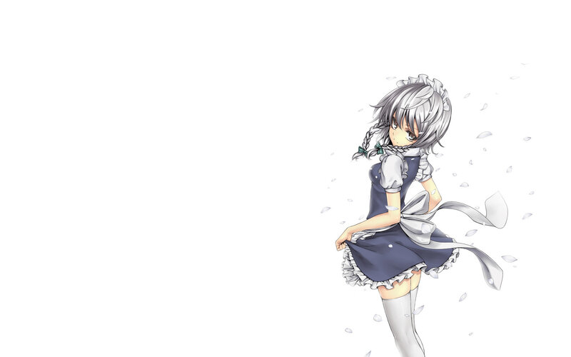 silver-haired maid girl