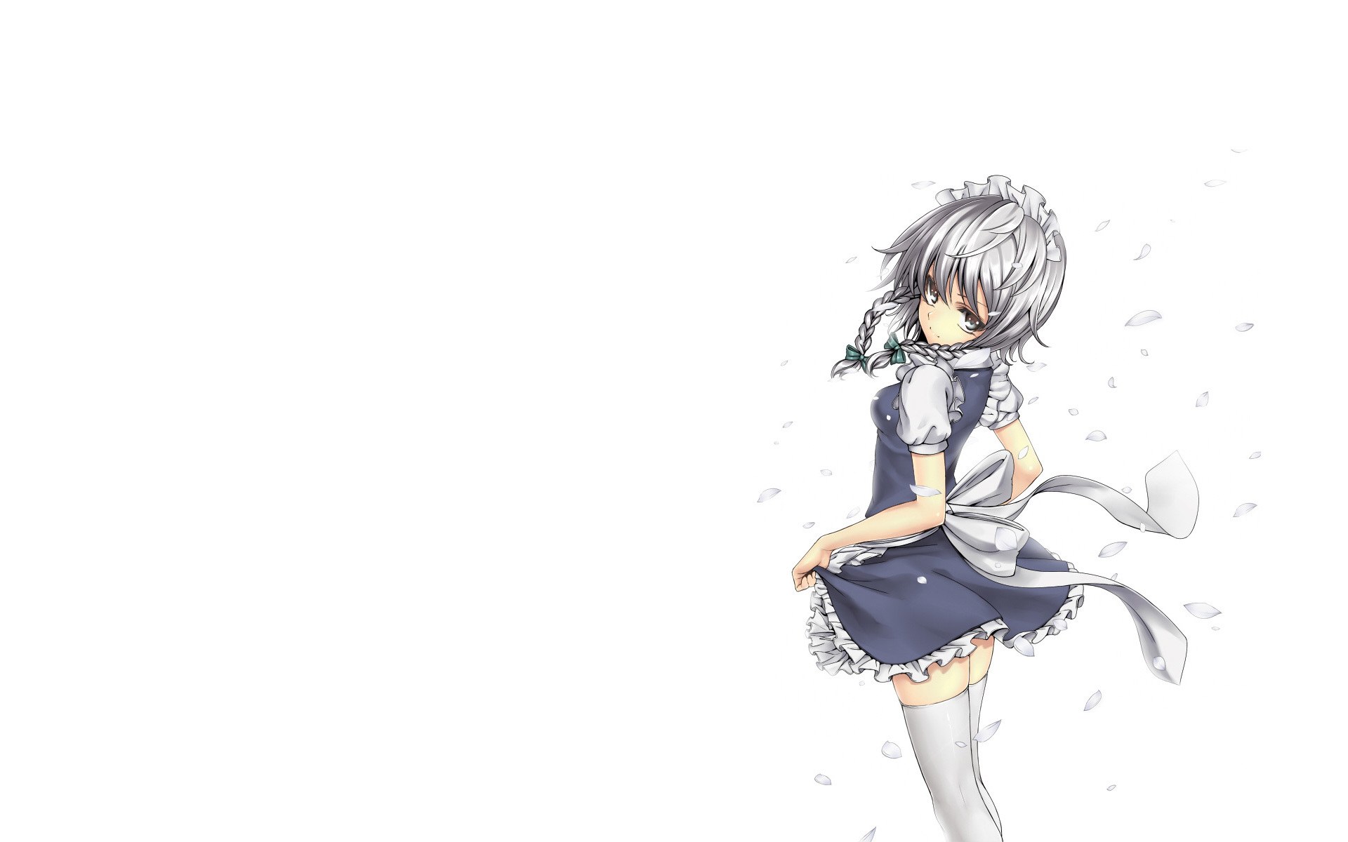 silver-haired maid girl