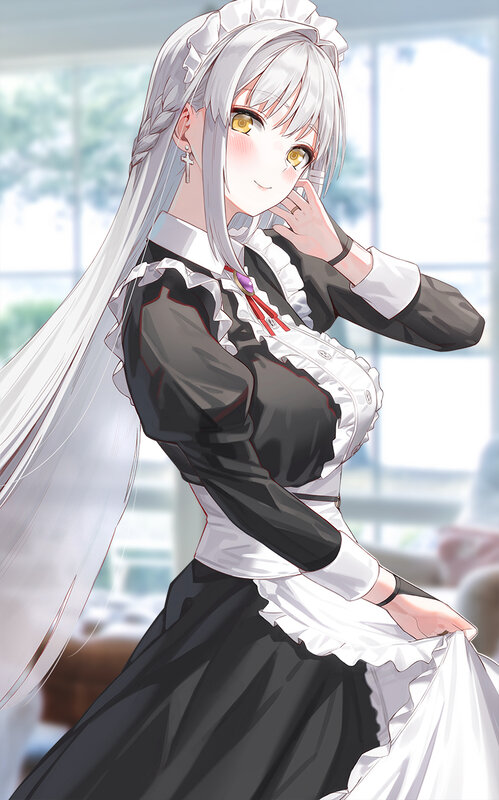 Silver-haired Maid — White, Calm, Afternoon