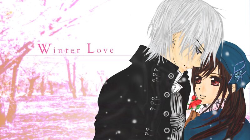 Silver-haired Male and Female Anime Couple