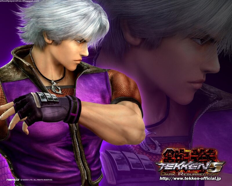 Silver-haired Male Character — Purple