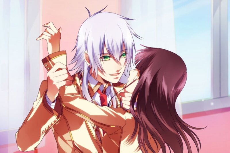 Silver-haired Male Hugging Female