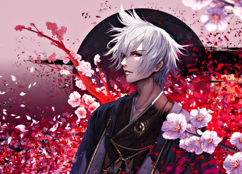 Silver-haired Man in Kimono