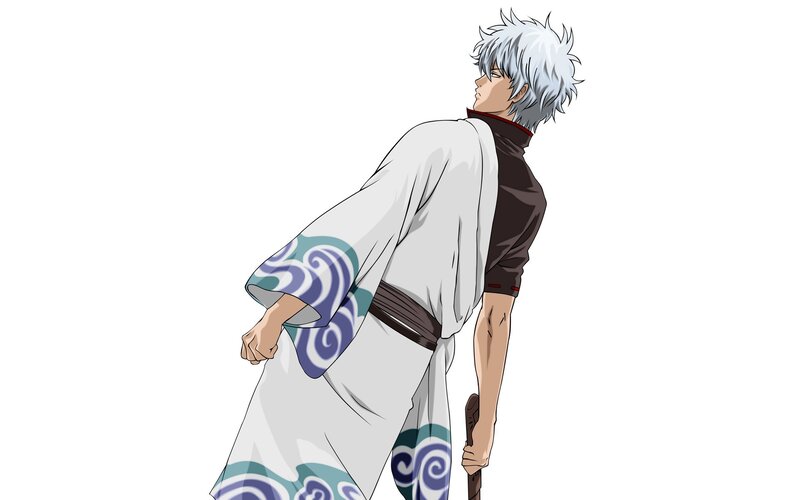 Silver-haired Man in Kimono — White, Calm, Anime, Saber, White Hair