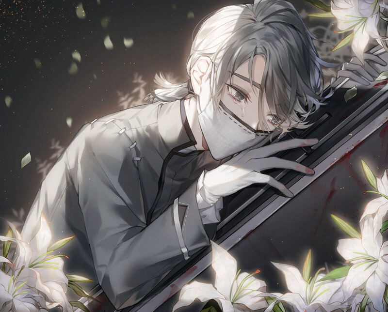 Silver-haired Man on Piano