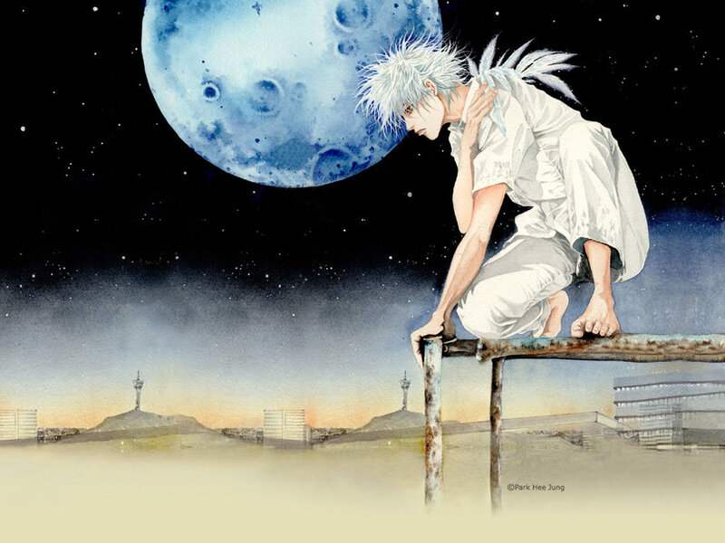 Silver-haired Man on Railing
