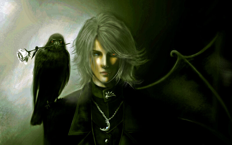 Silver-haired Man with Crow