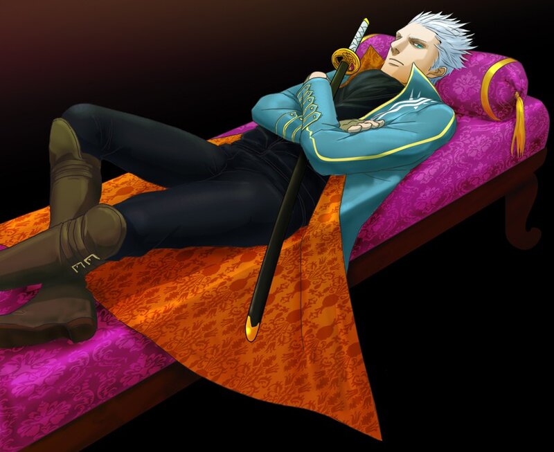 silver-haired man with sword