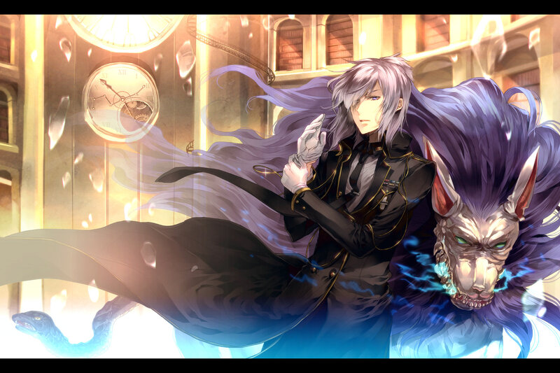 Silver-haired Man with Wolf Head