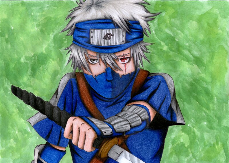 Silver-haired Ninja Character