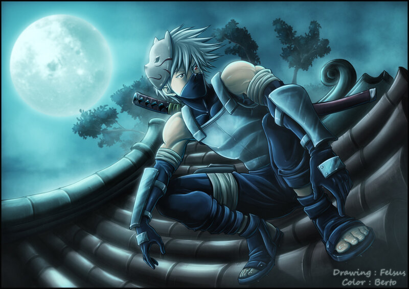 Silver-haired Ninja on Roof