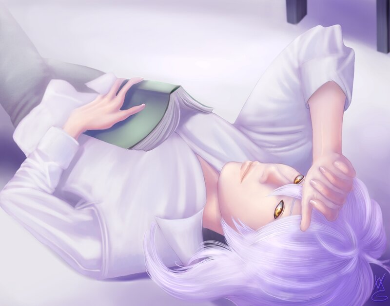Silver-haired Person Reading