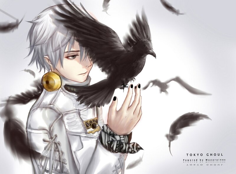 Silver-haired Person with Crow