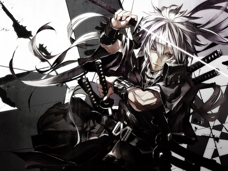 Silver-haired Swordsman — Black, Dramatic