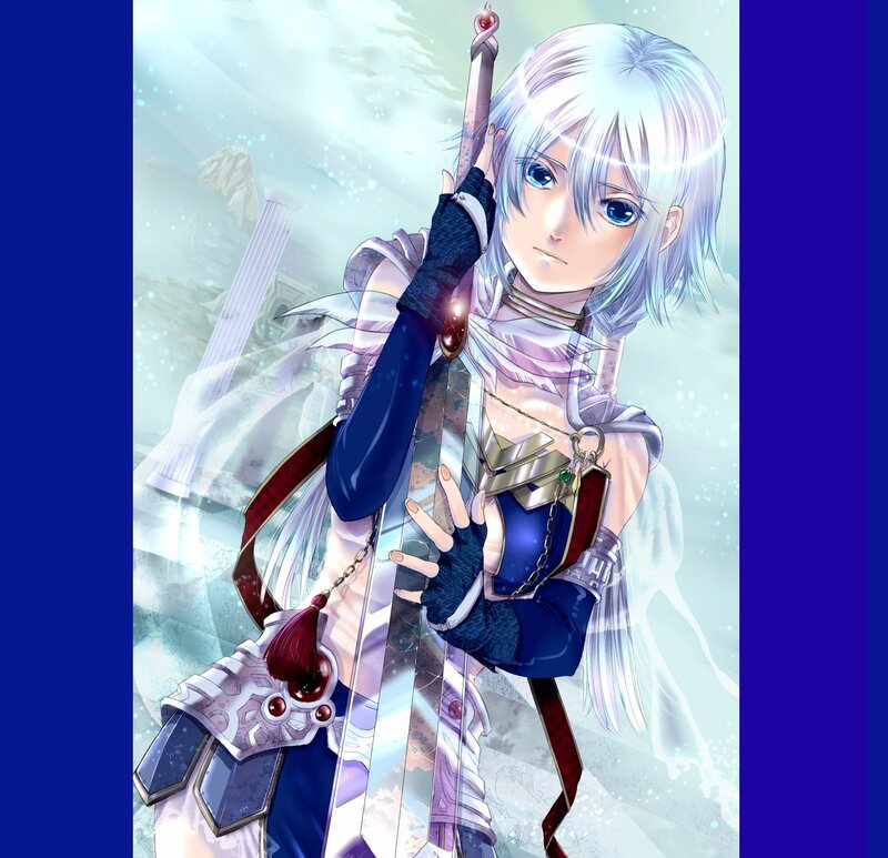 Silver-haired Warrior — Blue