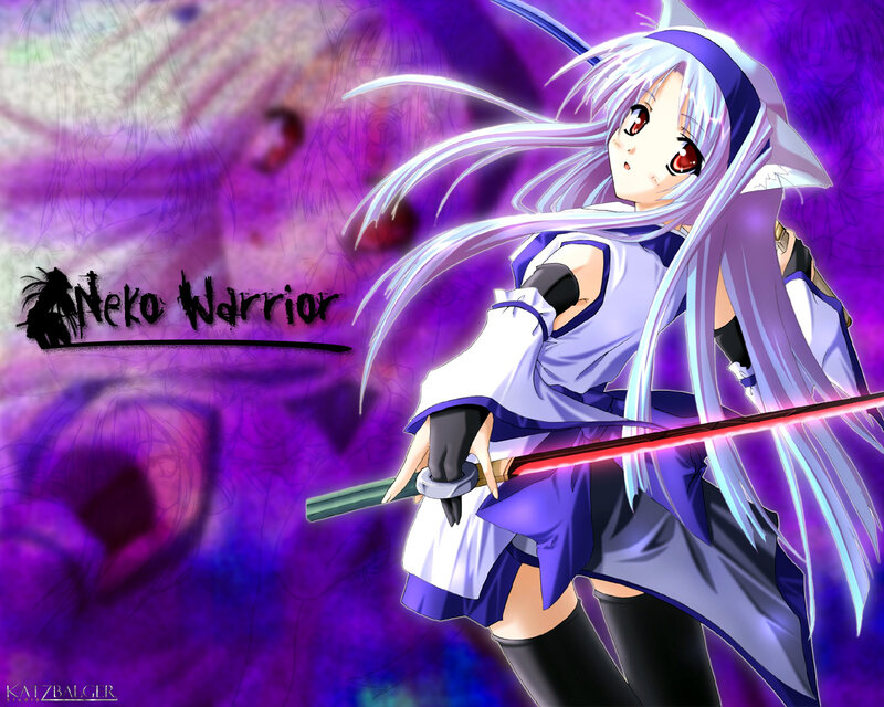 Silver-haired Warrior Girl — Purple