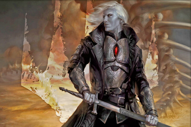 Silver-haired Warrior — Gray, Dramatic, Digital Art, Sword, Armor
