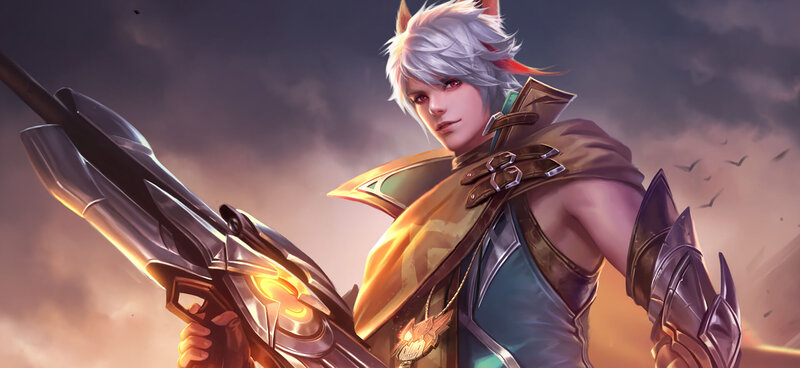 Silver-haired Warrior — Gray, Dramatic, Sunset