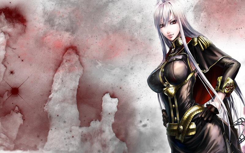 silver-haired warrior in battle