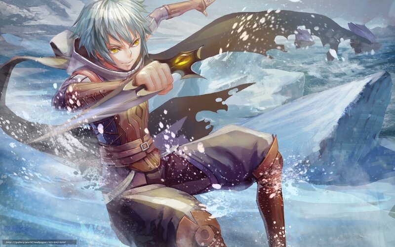silver-haired warrior in icy battle