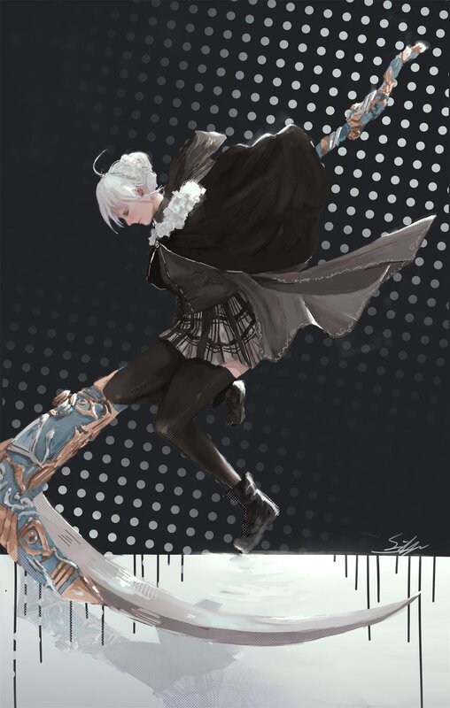 Silver-haired Warrior in Motion