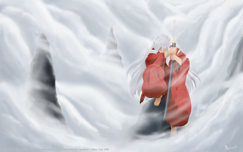 Silver-haired Warrior in Red — Dramatic, Anime