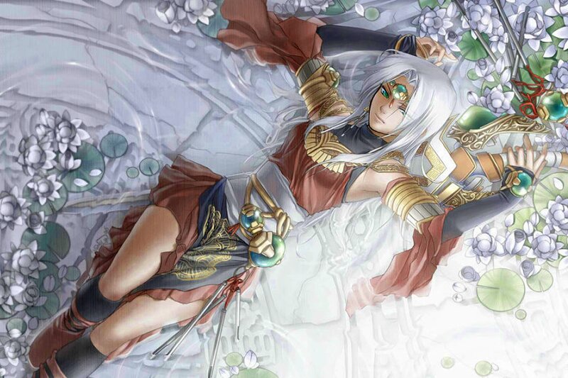 Silver-haired Warrior Lying