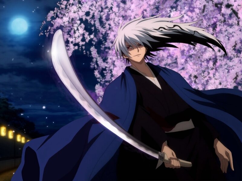 Silver-haired Warrior — Purple, Dramatic, Night