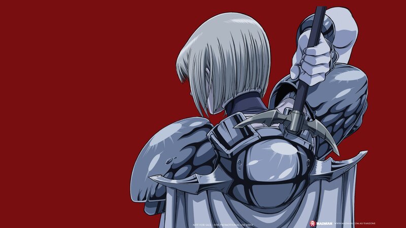 Silver-haired Warrior — Red, Dramatic, Anime