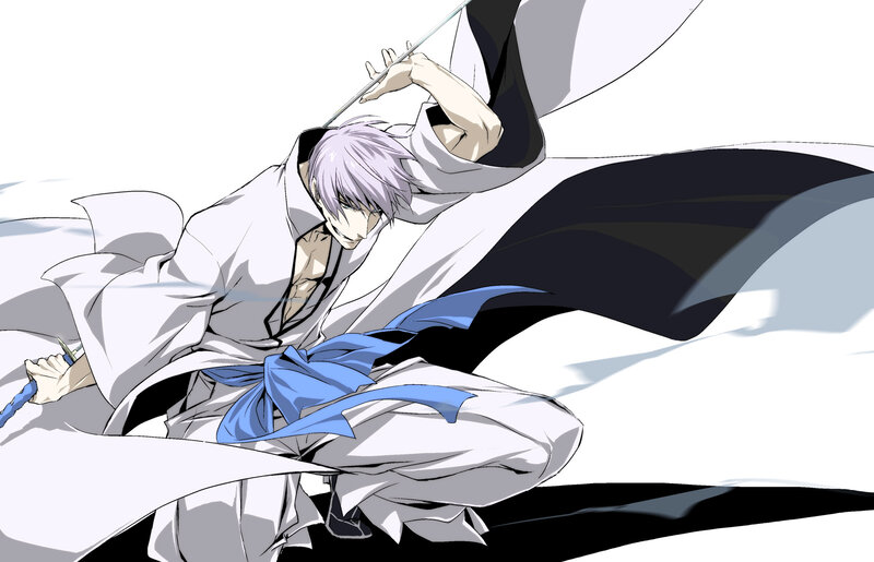 Silver-haired Warrior — White, Dramatic, Anime