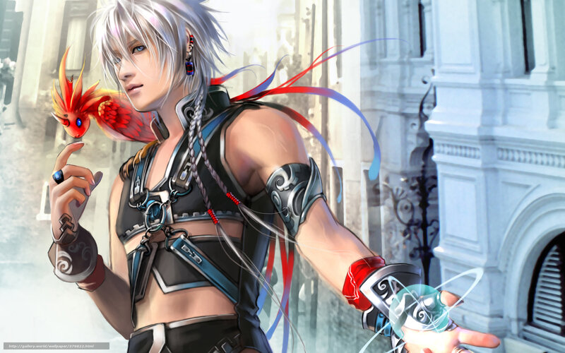 silver-haired warrior with dragon
