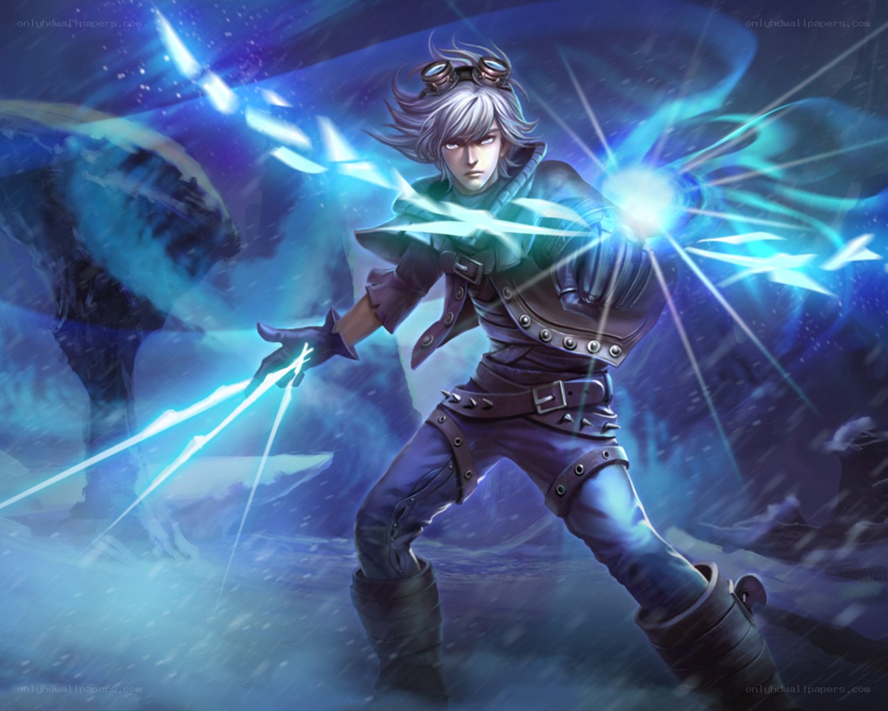 silver-haired warrior with energy blades